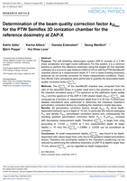 Almond Award of Excellence for an Outstanding Radiation Measurements Article: determination of kQ factors for the PTW Semiflex 3D at the ZAP-X